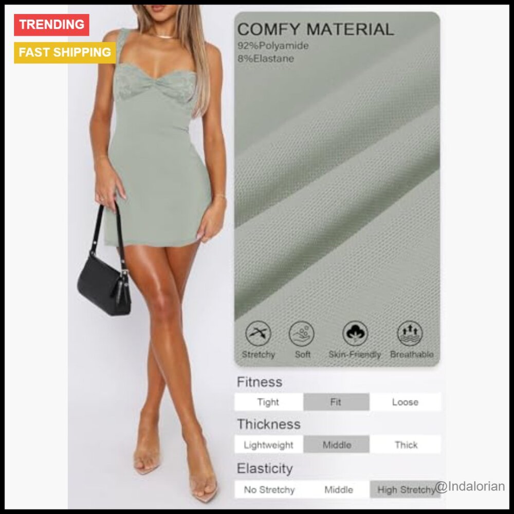 Polyamide Elastane Sleeveless Bodycon Mini Dress … - image 4
